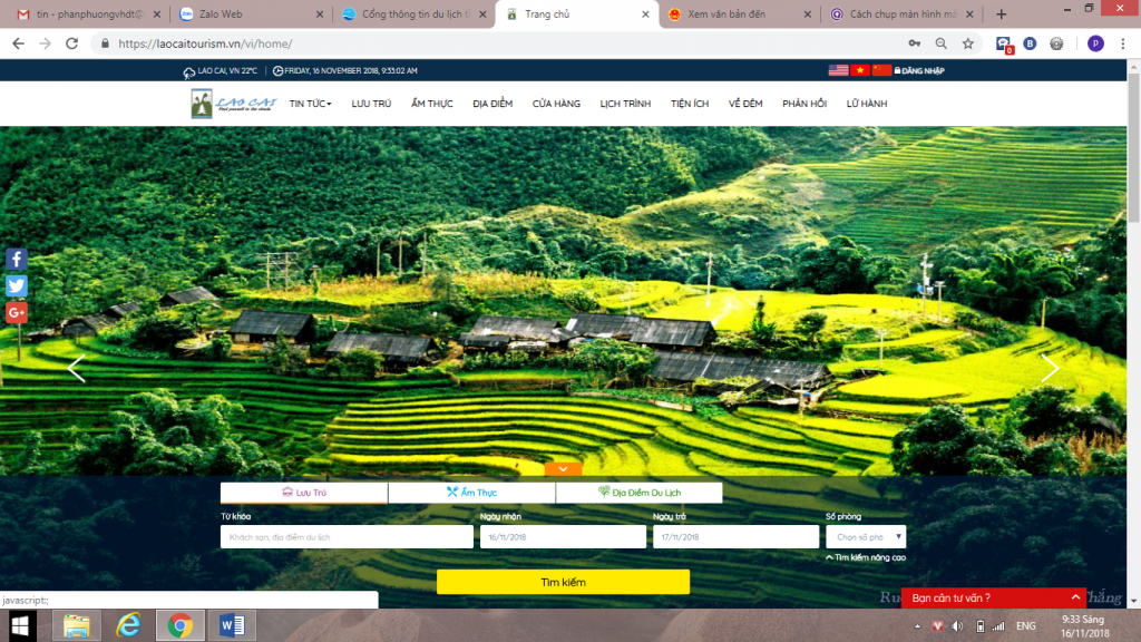 Trang web laocaitourism.vn cung cấp thông tin du lịch Lào Cai chính thống