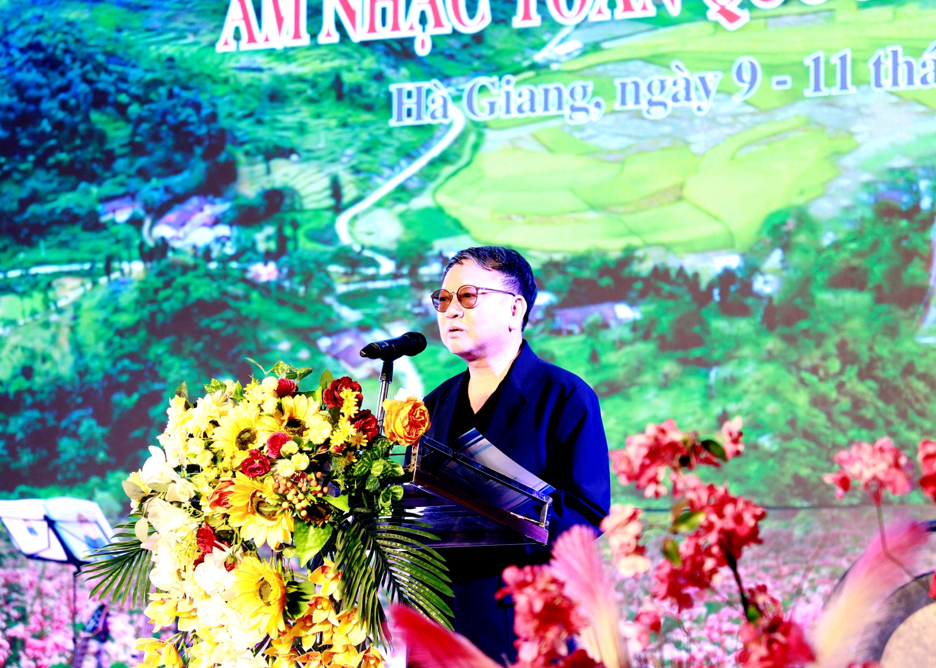 Thiếu tướng, Nhạc sỹ Nguyễn Đức Trịnh, Chủ tịch Hội Nhạc sỹ Việt Nam khai mạc Liên hoan Âm nhạc toàn quốc đợt II, năm 2023.